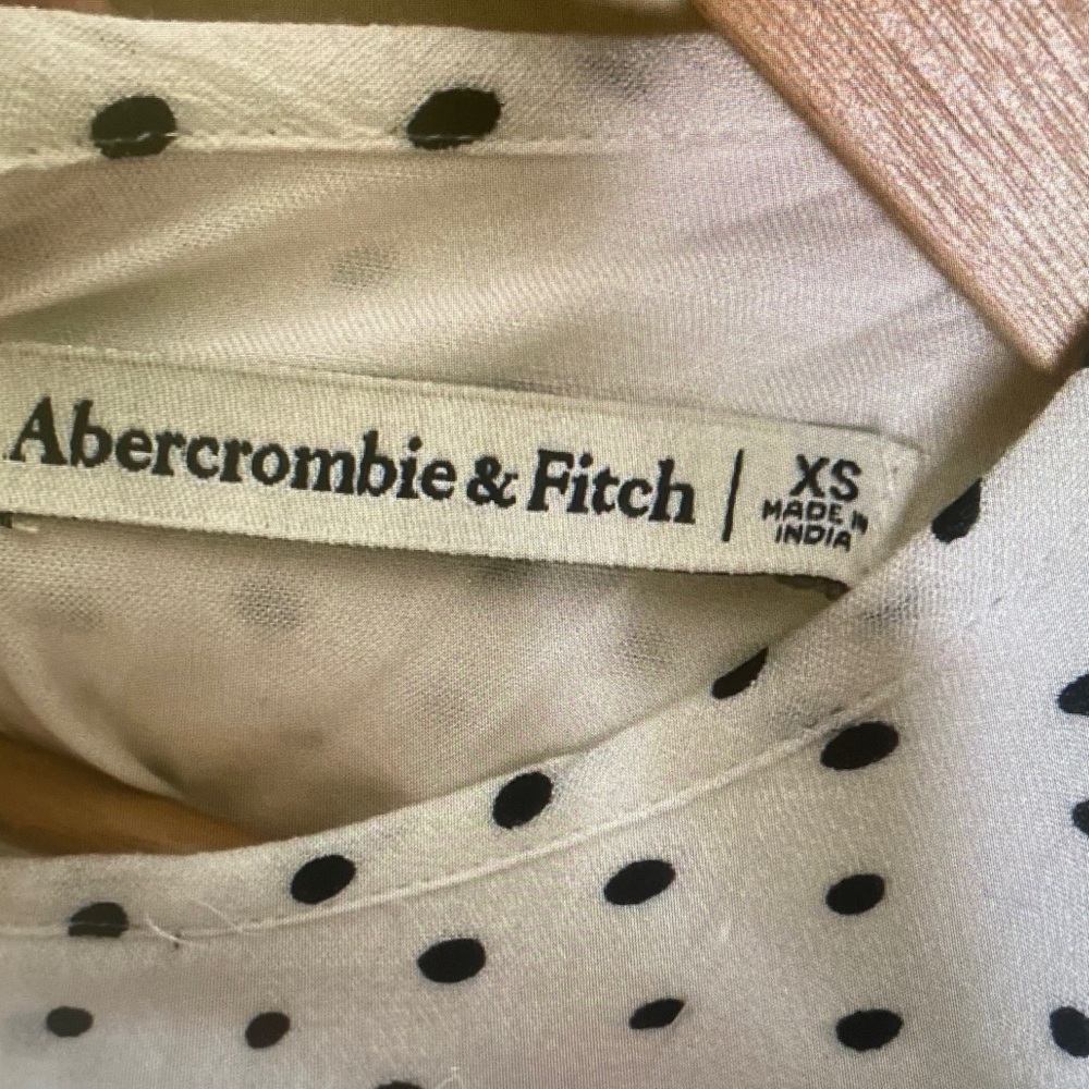 Abercrombie & Fitch White Long Sleeve Polka Dot Dress - Picture 11 of 11